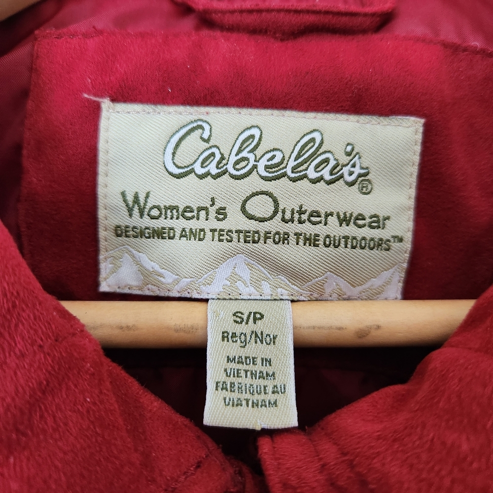 Cabela's Women's Lightweight Quilted Button Down Vest Rust/Red, Size SP - Picture 4 of 5
